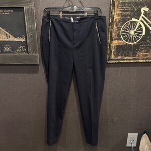 Ivanka Trump Women's Navy Trousers with Zipper Details